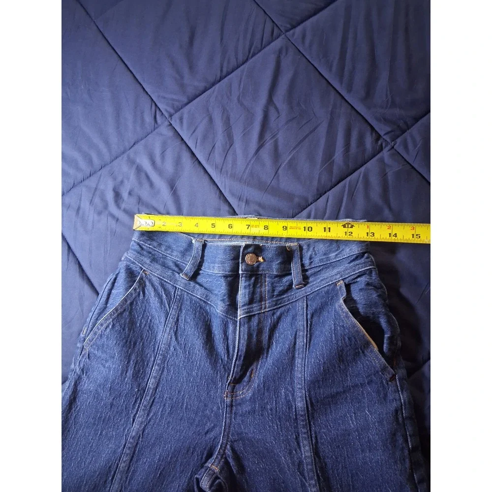Madewell The Perfect Vintage Straight Jean Dark Wash Seam Detail Size 27